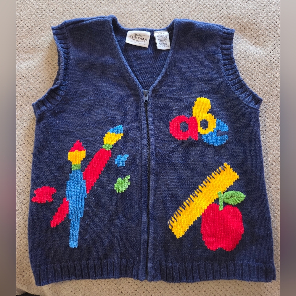 Genuine Sonoma Jean Company Kids Youth Large (6x) knitted sweater vest zipped